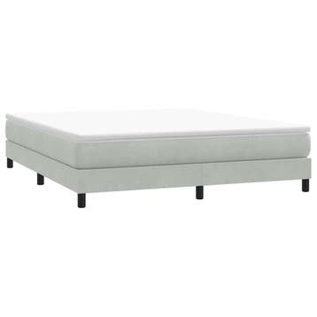 vidaXL Boxspring zonder matras fluweel lichtgrijs 180x210 cm, Huis en Inrichting, Slaapkamer | Bedden, Verzenden, Nieuw