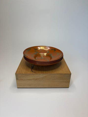 Ensemble de vaisselle japonais en bois et tin à thème