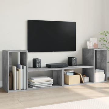 vidaXL Tv-meubelen 2 st 75x30x50 cm bewerkt hout betongrijs, Verzenden