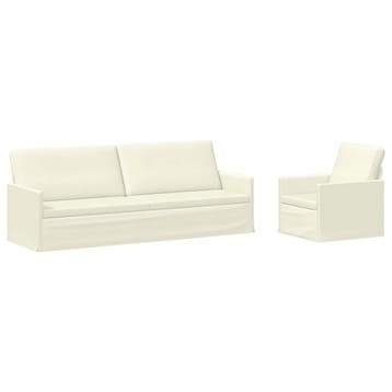 vidaXL bank / zetelstel 2 pcs Crèmekleurig Corduroy stof, Verzenden, Nieuw