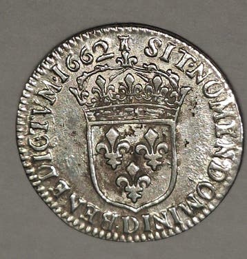 France. Louis XIV. 1/2 Écu 1662 D (Lyon) (Sans prix de
