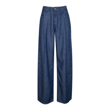 Cambio • blauwe Baggy pleat pantalon • 36, Kleding | Dames, Cambio, Nieuw, Maat 36 (S), Verzenden