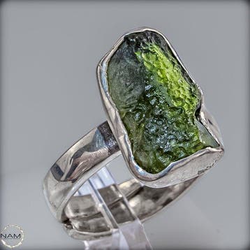 Adembenemende Moldaviet-ring van 925 zilver – Een stukje