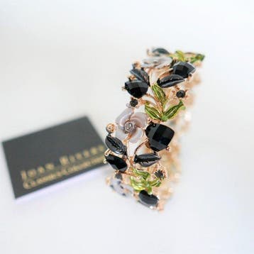 Joan Rivers - Plaqué or - Bracelet - Cristal noir