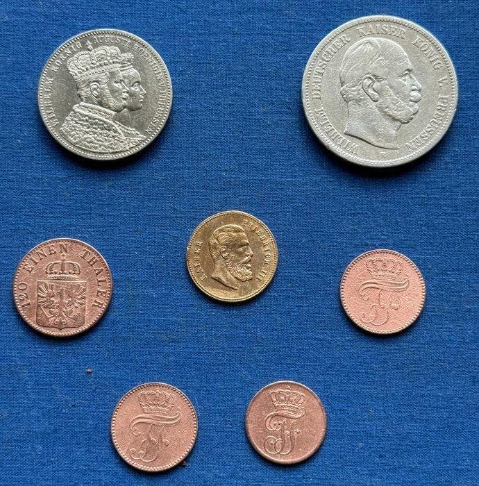 Allemagne, Prusse Lot of lot incl. Siegestaler/5 Mark 1833 à, Timbres & Monnaies, Monnaies | Europe | Monnaies non-euro