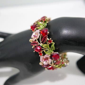 Joan Rivers - Plaqué or - Bracelet - Spectacular Red Crystal