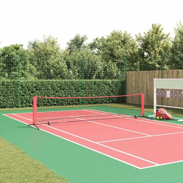vidaXL Tennisnet Zwart en Rood 396 x 92 x 87 cm Polyester, Verzenden