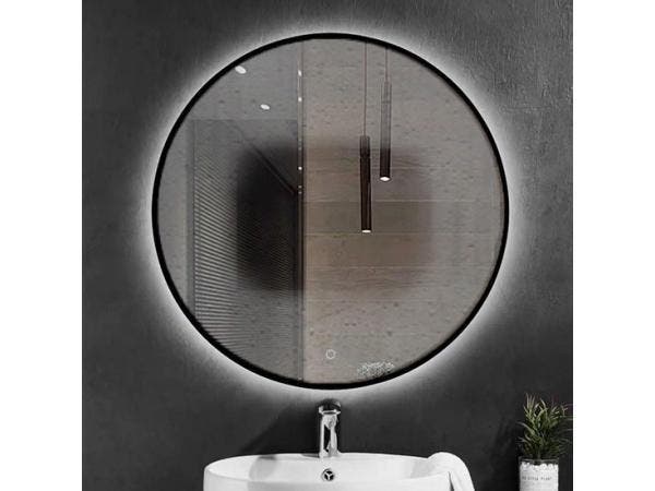 Veiling - Badkamerspiegel - 60x60 - LED Verlichting - Zwart, Doe-het-zelf en Bouw, Sanitair