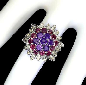 Sans prix de réserve - Bague Or blanc 14K plaqué sur argent, Nieuw