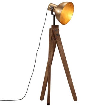vidaXL Vloerlamp 25 W E27 45x45x120 cm antiek messingkleurig, Verzenden, Nieuw