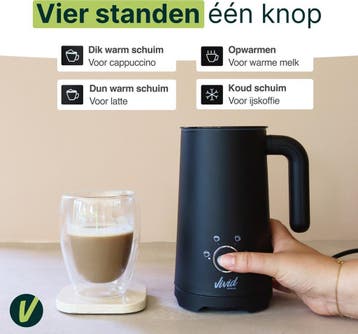 4-in-1 Melkopschuimer - PFAS-vrij - Antikleeflaag, Verzenden, Zo goed als nieuw