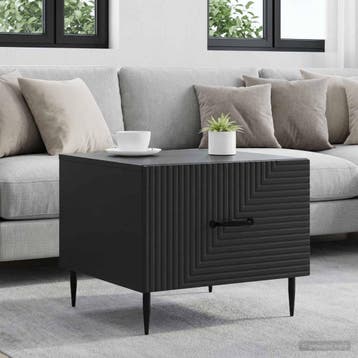 vidaXL Salontafel met lade Zwart 49 x 50 x 40 cm Bewerkt, Verzenden
