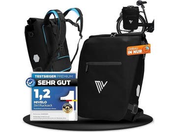 MiVelo 3-in-1 Fietstas - Waterdicht - 20 liter - Zwart, Verzenden, Nieuw