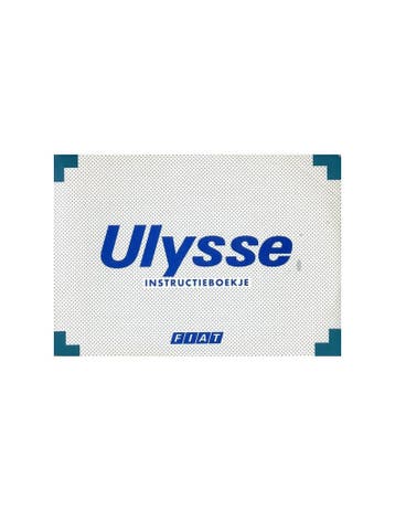 1996 FIAT ULYSSE INSTRUCTIEBOEKJE NEDERLANDS