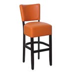 Barkruk | TARA | Kunstleer/Hout | Orange | Wengé Frame |, Verzenden, Nieuw in verpakking