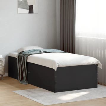 vidaXL Bedframe bewerkt hout zwart 100x200 cm, Verzenden