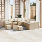 vidaXL Tuinbank Set met kussen met opslag 13 pcs Beige en, Tuin en Terras, Verzenden, Nieuw