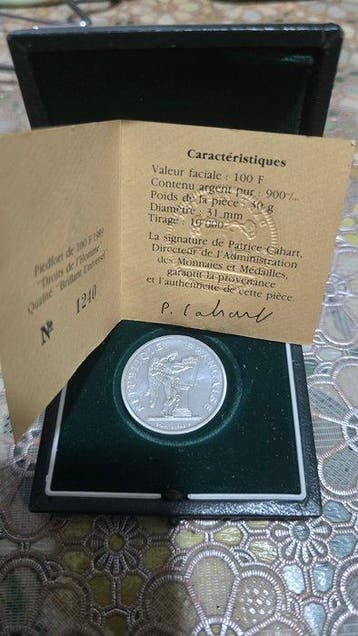 San Marino, Frankrijk, België. 500 Lire, 100 Francs, 5 Ecu