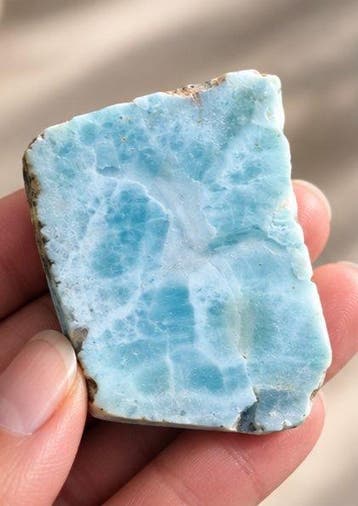 Larimar Vrije vorm - Hoogte: 10 mm - Breedte: 40 mm- 641 g -