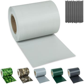 PVC privacyfolie met bevestigingsclips - 35 m, lichtgrijs, Verzenden, Nieuw