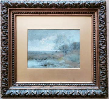 Federico Rossano (1835-1912) - Campagna francese con figure