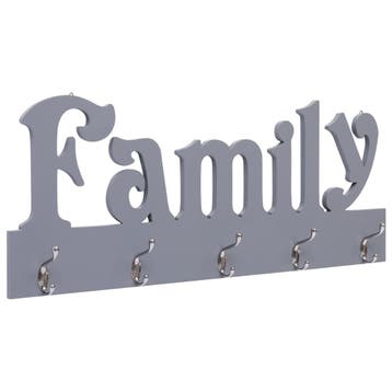 vidaXL Wandkapstok FAMILY 74x29,5 cm grijs, Verzenden, Nieuw