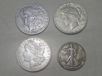 Verenigde Staten. Lotto di 4 monete in argento, 1881/1941