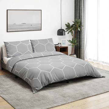 vidaXL Dekbedovertrekset 200x200 cm katoen grijs, Verzenden, Nieuw