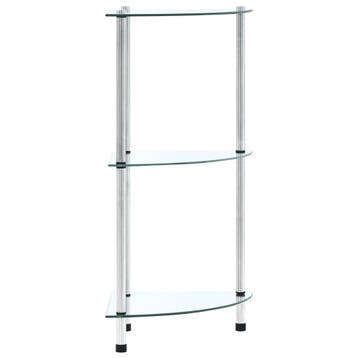 vidaXL Kastje 3-laags 30x30x67 cm gehard glas transparant, Huis en Inrichting, Kasten | Boekenkasten, Verzenden, Nieuw