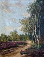 École centre-européenne (XIX) - Paysage boisé avec sentier