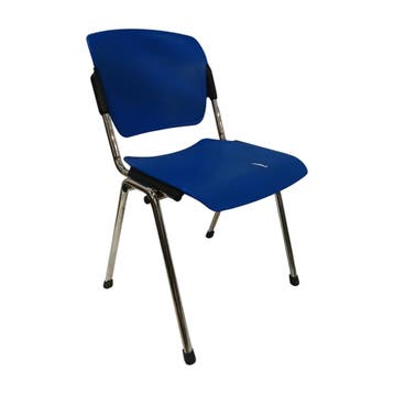 Gebruikte stapelbare kunststof stoel blauw per stuk, Ophalen of Verzenden, Nieuw in verpakking