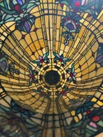 Grote Tiffany-stijl hanglamp Ø41 cm - Kroonluchter - Opaline