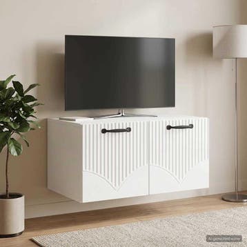 vidaXL Wandmontage TV-kast Hoogglans Wit 59,5 x 41 x 30 cm, Verzenden