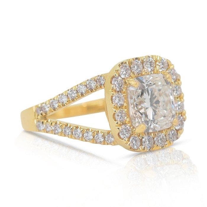 Ring - 18 karaat Geel goud - 3.51ct. tw. Diamant, Bijoux, Sacs & Beauté, Bagues