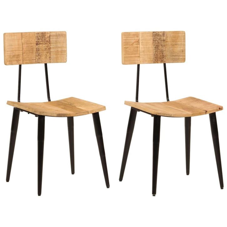 vidaXL Eetkamerstoelen 2 st 44x40x80 cm massief mangohout, Huis en Inrichting, Stoelen, Nieuw, Verzenden