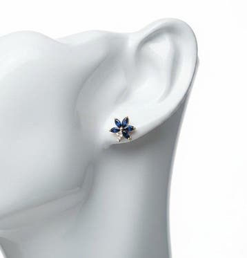 Oorbellen - 14 karaat Geel goud - 1.83ct. tw. Saffier -, Nieuw