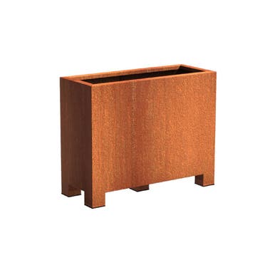 Cortenstaal plantenbak 100x40x80cm - Met poten
