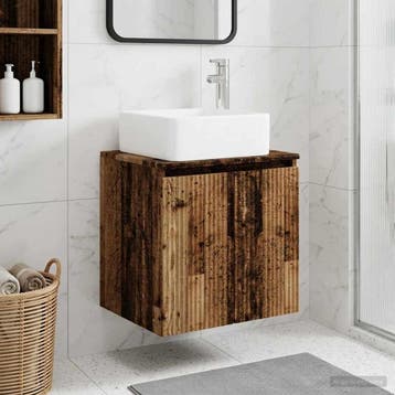 vidaXL Wandgemonteerde wastafel van een meubel Oud hout, Verzenden, Nieuw