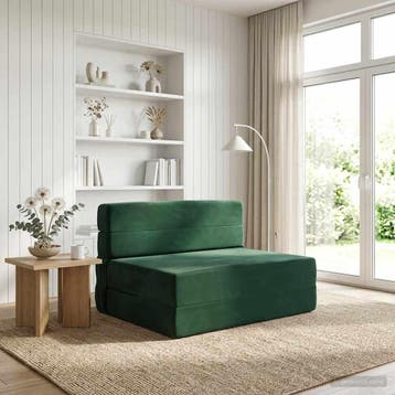 vidaXL Vouwbare Sofa Bed Donkergroen 70 x 72 x 60 cm Stof, Verzenden
