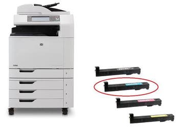 Second Hand HP - Huismerk Toner Cyaan CM6040, CM6030, CM6049, Computers en Software, Ophalen of Verzenden, Zo goed als nieuw, Cartridge