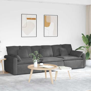 vidaXL Modulaire bank met kussens donkergrijs, Huis en Inrichting, Zetels | Voetbanken en poefs, Verzenden, Nieuw