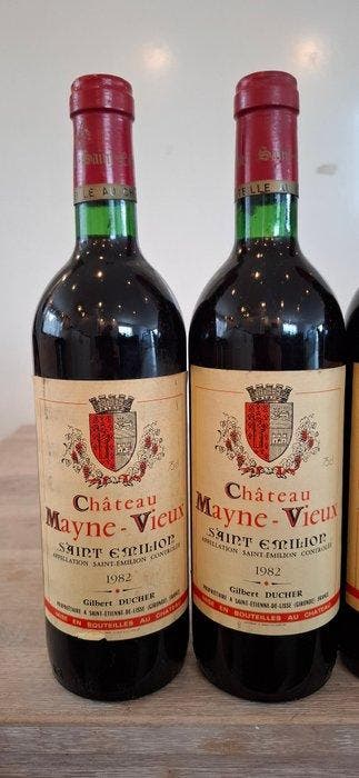 1982 Château Mayne-Vieux - Saint-Émilion - 3 Bouteilles, Verzamelen, Wijnen, Nieuw
