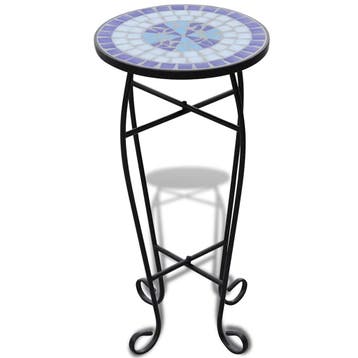 vidaXL Bijzeltafel mozaïek blauw en wit, Verzenden, Nieuw