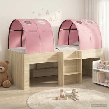 vidaXL Bed met Tunnel 3 st Sonoma eiken en roze Bewerkt hout, Verzenden, Nieuw