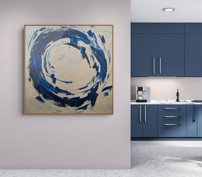 Irina Morisch - Circle of life - XXL square abstract, Antiek en Kunst, Kunst | Schilderijen | Modern