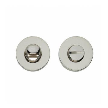 WC slot rond gepolijst nikkel - met vrij/bezet indicator..., Doe-het-zelf en Bouw, Ophalen of Verzenden, Nieuw, Koper of Messing