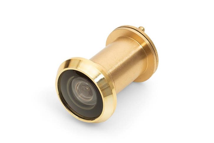 Deurspion Big Eye 200° messing gepolijst - Dulimex, Doe-het-zelf en Bouw, Hang- en Sluitwerk, Overige typen, Nieuw, Koper of Messing