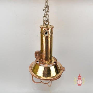 Spotlight - Messing, Hout, Metaal - Industriële hanglamp