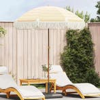 vidaXL Strandparasol Geel en Wit 160 x 160 x 196 cm, Verzenden, Nieuw