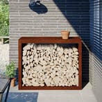 vidaXL Brandhoutrek 100x40x80 cm weervast staal, Verzenden